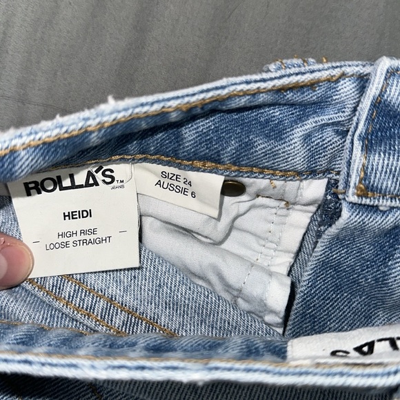 Rollas light wash high rise loose straight jeans - Picture 3 of 5